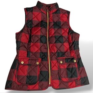 St. John's Bay Red and Black Quilted Women's Vest